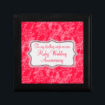 Damask wife Ruby wedding gift box red black<br><div class="desc">Pretty chic damask style keepsake gift box. Perfect to showcase a extra special gift for your wife on a 40th wedding anniversary Ruby wedding special occasion. Gift box reads: "To my darling Wife or our Ruby Wedding Anniversary", or can be customised with your own words. Exclusive design by Sarah Trett....</div>
