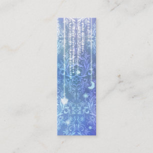 Damask Wildflowers, MADAM VALESKA in Blue Mini Business Card