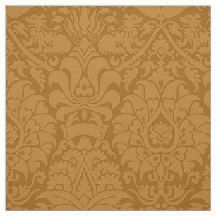Damask with Lions, Amber Fabric