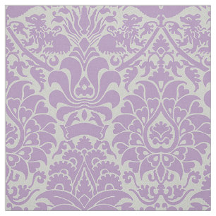 Damask with Lions, Lavender Fabric