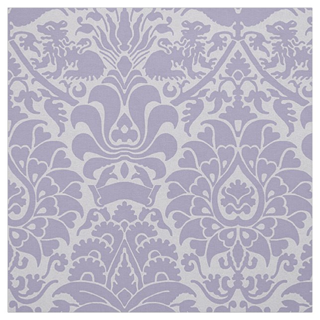 Damask with Lions, Lilac Fabric (Swatch)