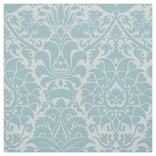 Damask with Lions, Sea Glass Fabric (Swatch)