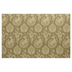 Damask with Winged Serpents, Amber Fabric