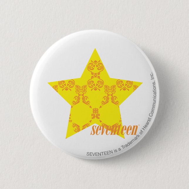 Damask Yellow-Orange 3 6 Cm Round Badge (Front)