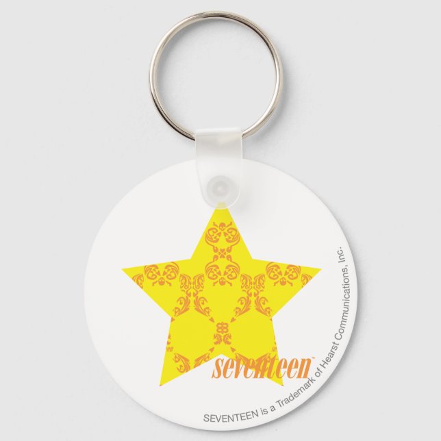 Damask Yellow-Orange 3 Key Ring (Front)