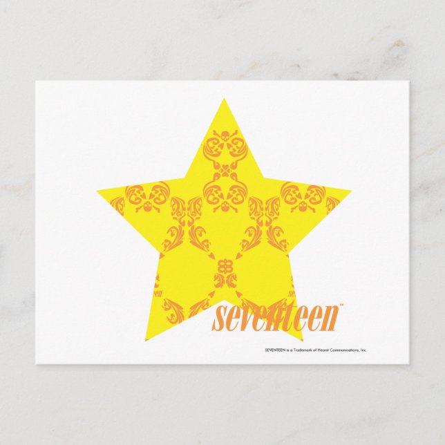 Damask Yellow-Orange 3 Postcard (Front)