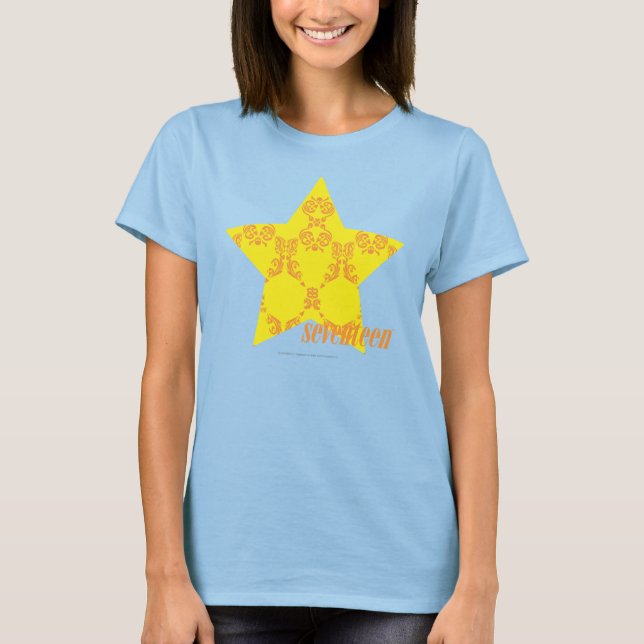 Damask Yellow-Orange 3 T-Shirt (Front)