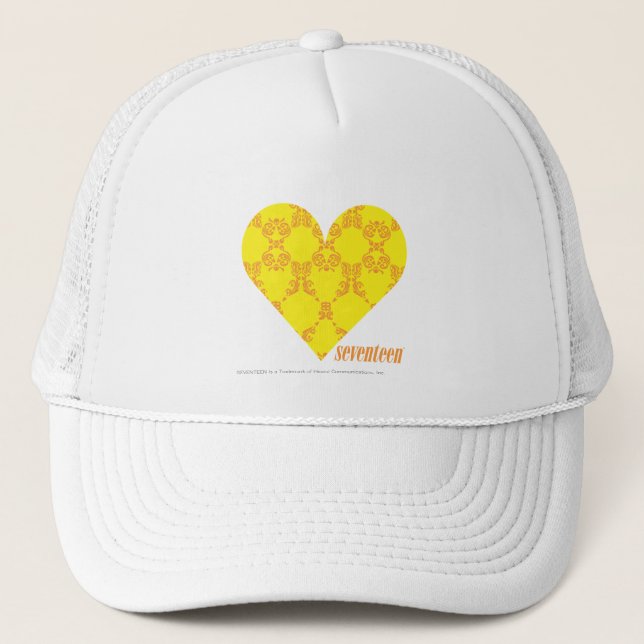 Damask Yellow-Orange 4 Trucker Hat (Front)