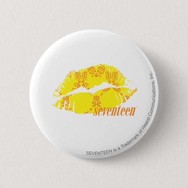 Damask Yellow-Orange 6 Cm Round Badge (Front)