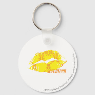 Damask Yellow-Orange Key Ring