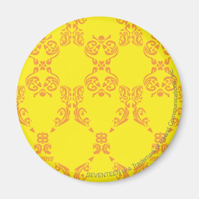 Damask Yellow-Orange Magnet (Front)