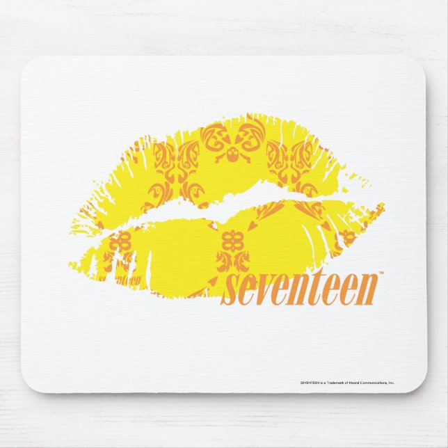 Damask Yellow-Orange Mouse Pad (Front)