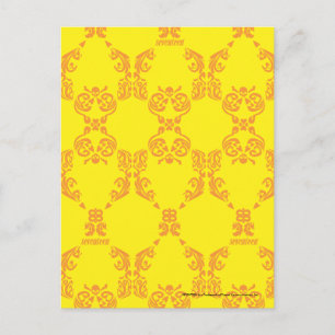 Damask Yellow-Orange Postcard