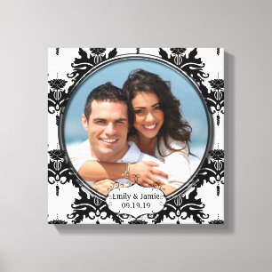 Damask Your Photo Wrapped Canvas