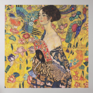 Dame mit Fächer Poster