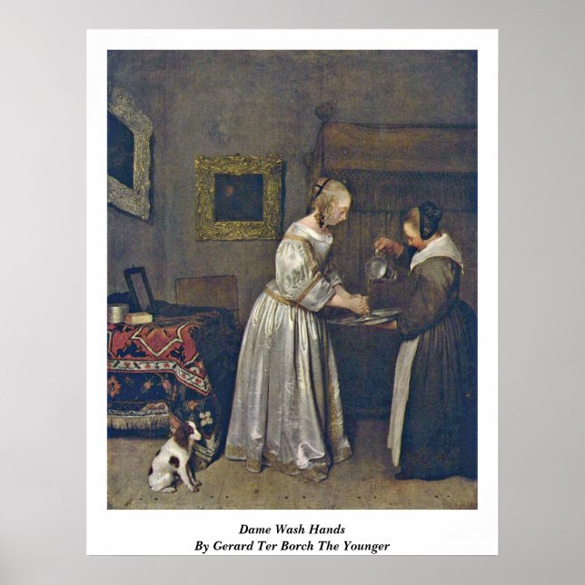 Dame Wash Hands By Gerard Ter Borch The Younger Poster (Front)