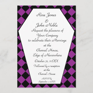 Damier Ebony (Purple) Wedding Invitation