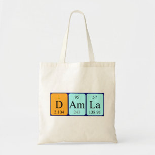 Damla periodic table name tote bag
