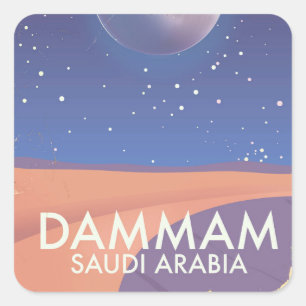 Dammam Saudi Arabia Travel poster Square Sticker