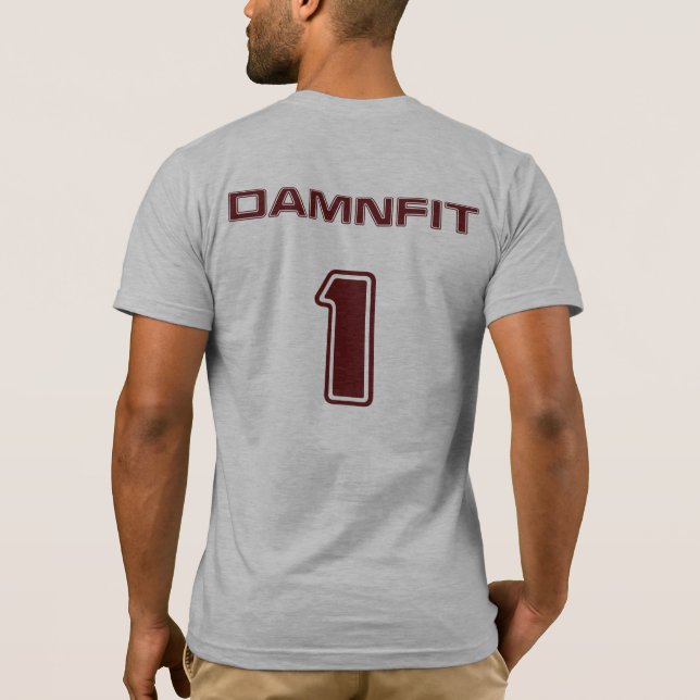 DAMNFIT1 Cran/Grey T-Shirt (Back)