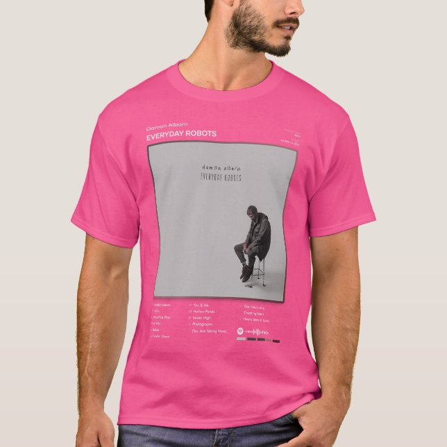 Damon Albarn - Everyday Robots Tracklist Album T-Shirt (Front)