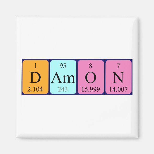 Damon periodic table name magnet (Front)