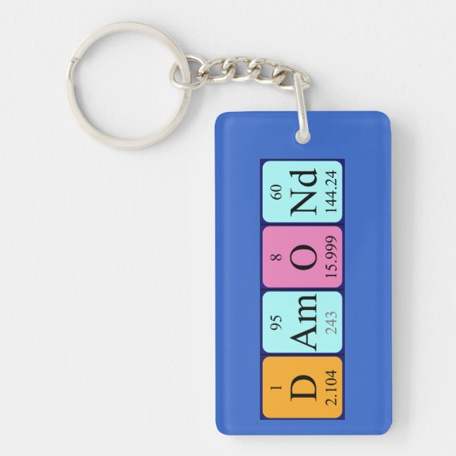 Damond periodic table name keyring (Front)