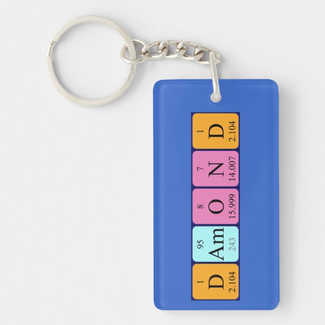 Damond periodic table name keyring (Front)