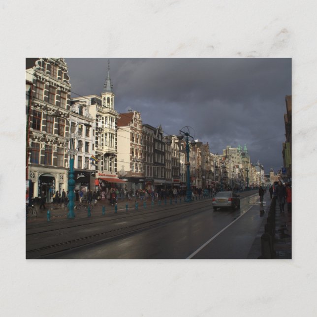 Damrak, Amsterdam Postcard (Front)