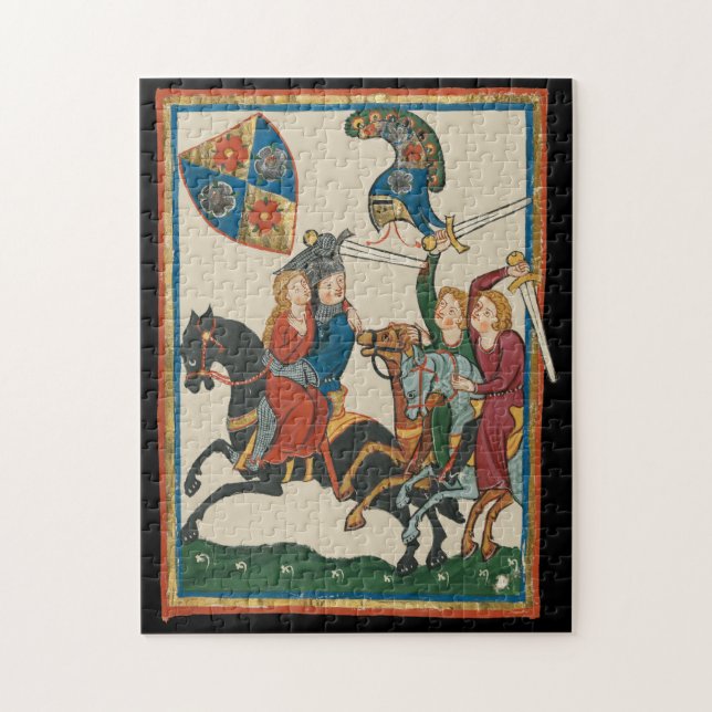 Damsel In Distress, 14th Century Mediaeval Art Jigsaw Puzzle (Vertical)