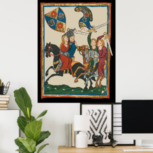 Damsel In Distress, 14th Century Mediaeval Art Poster