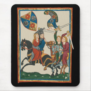 Damsel In Distress, 14th Century Medieval Art Mouse Pad