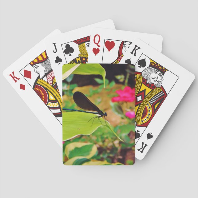 Damselfly and Rose Playing Cards (Back)