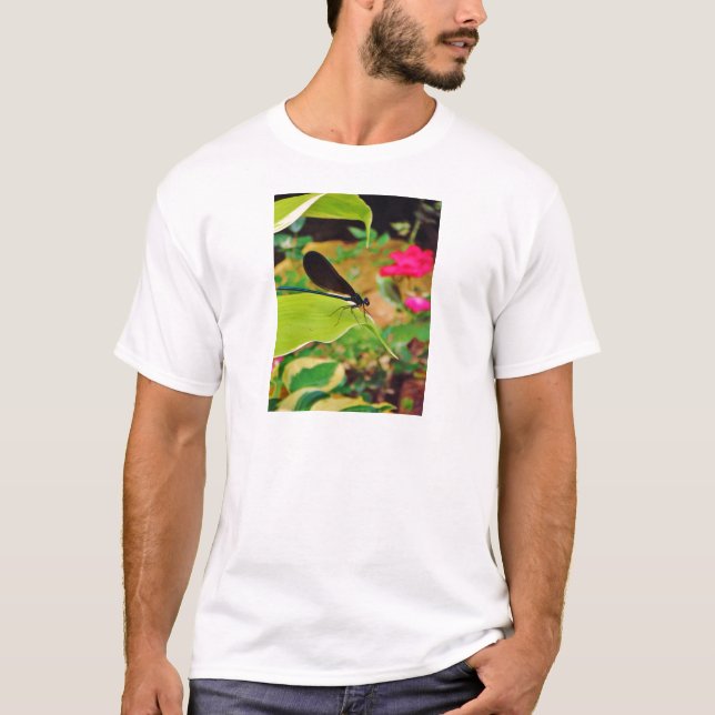 Damselfly and Rose T-Shirt (Front)