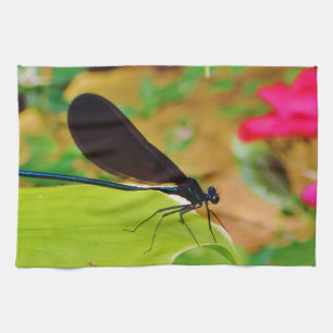 Damselfly and Rose Tea Towel