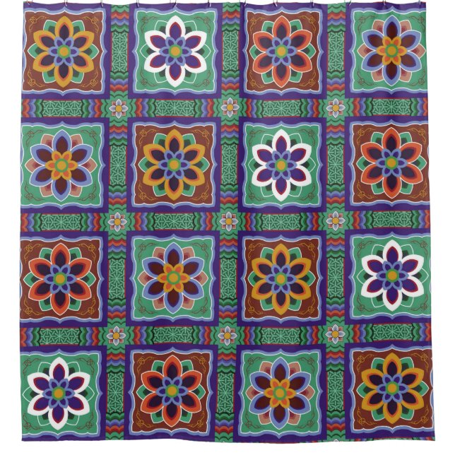 Dan-cheong. Korean traditional temple art.dancheon Shower Curtain (Front)