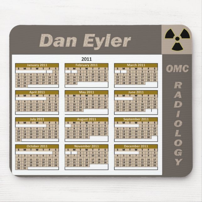 DAN EYLER CALENDAR 2011 MOUSE PAD (Front)