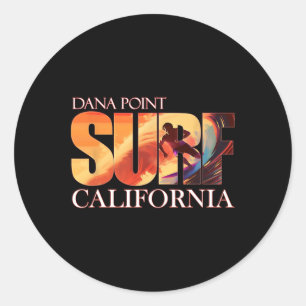 Dana Point California Beach Surfing For Men Women Classic Round Sticker