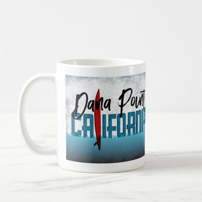 Dana Point California Surfboard Surfing Coffee Mug (Left)