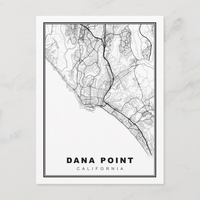 Dana Point Map Postcard (Front)