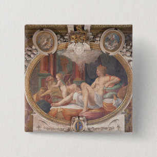 Danae Receiving the Shower of Gold 15 Cm Square Badge