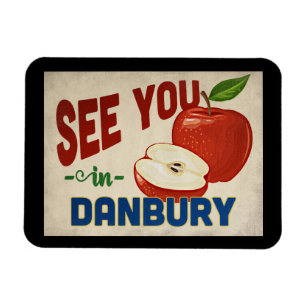 Danbury Connecticut Apple - Vintage Travel Magnet
