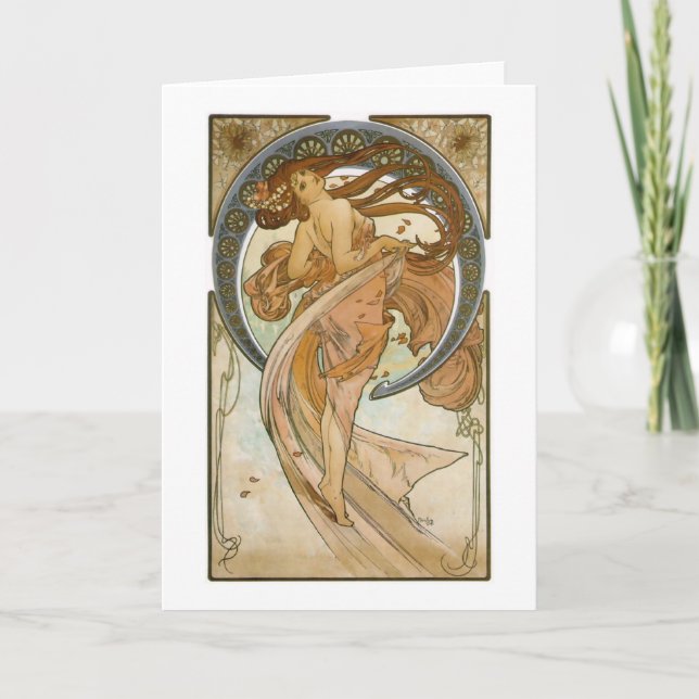 Dance (1898), Alphonse Mucha Fine Art Nouveau Card (Front)