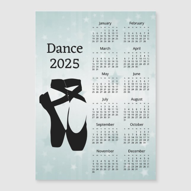 Dance 2025 Calendar Magnetic Card (Front)