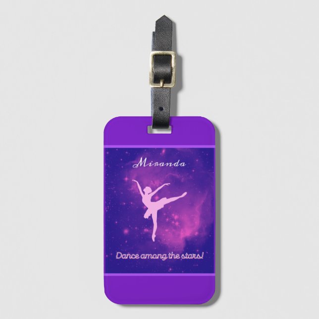 Dance Among The Stars Ballerina Galaxy  Luggage Tag (Front Vertical)