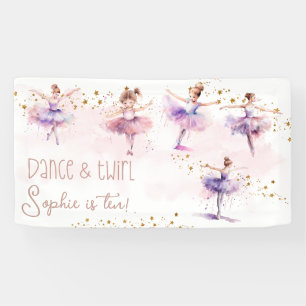 Dance and twirl ballerina birthday banner