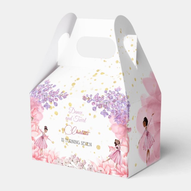 Dance and twirl ballerina birthday favour box (Front Side)