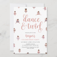 Dance And Twirl Ballerina Birthday