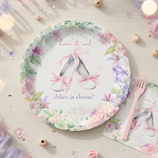dance and twirl ballerina birthday paper plate (Creator Uploaded)