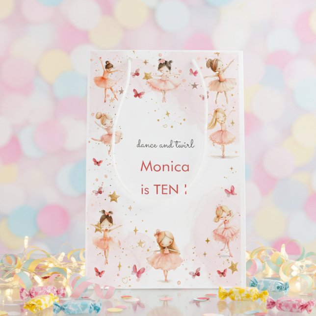 Dance and twirl ballet kid birthday medium gift bag (Creator Uploaded)
